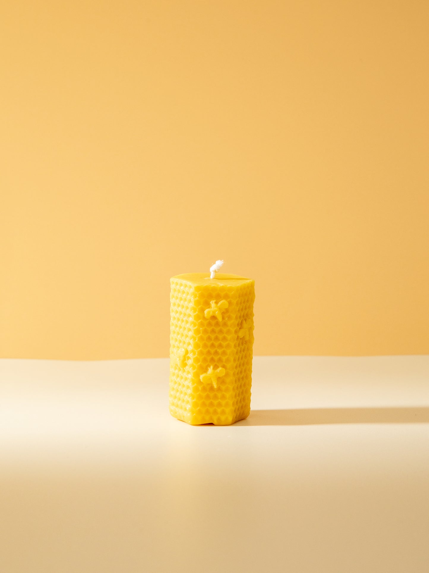 Beeswax Candle Hex Bee Pillar