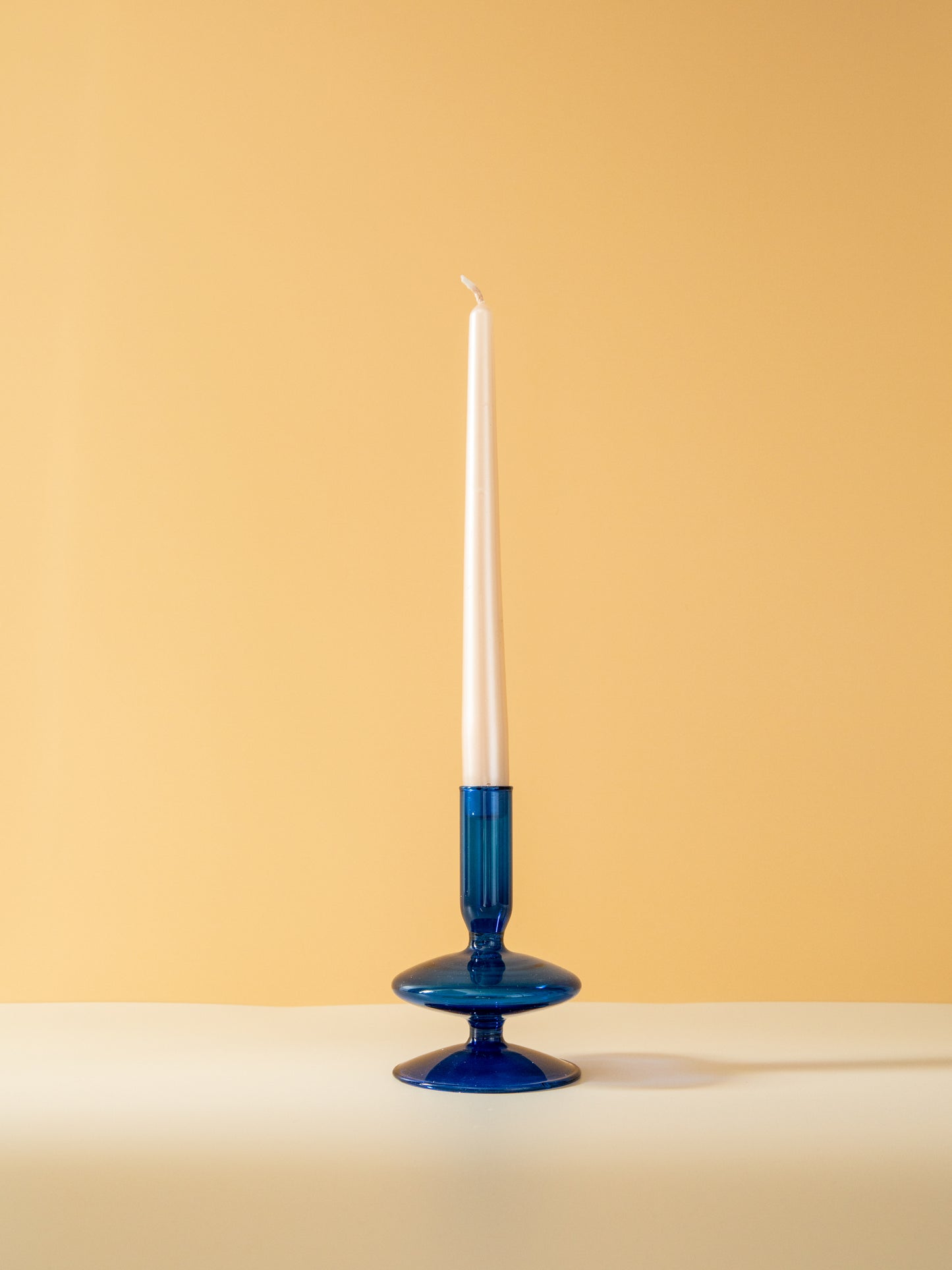 Blue Glass Candlestick Holder D