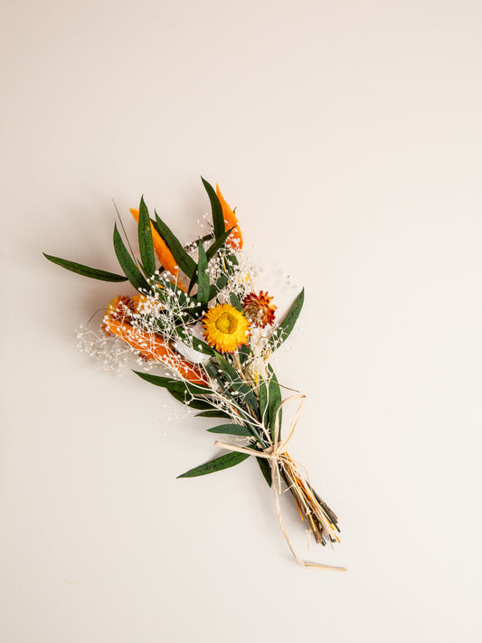 Mini Dried Flower Bouquets - Yellow